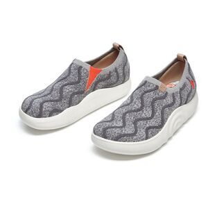 UIN Women's Walking Shoes Slip On Knitted Casual Sneaker (Toledo X- Grey Ripple)